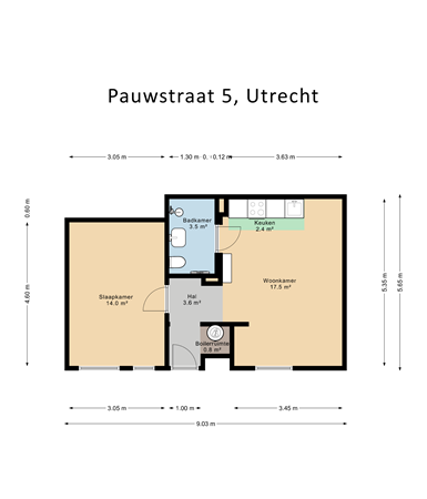 Floorplan - Pauwstraat 5, 3512 TG Utrecht